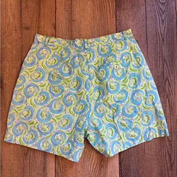 Lilly Pulitzer High Waist Green and Blue Shorts - Picture 2 of 3